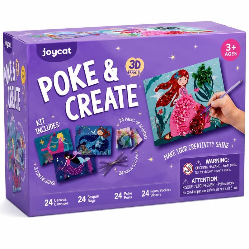 Joycat Mermaid Poke & Create Craft Kit Diy Fabric Art Toy for Girls