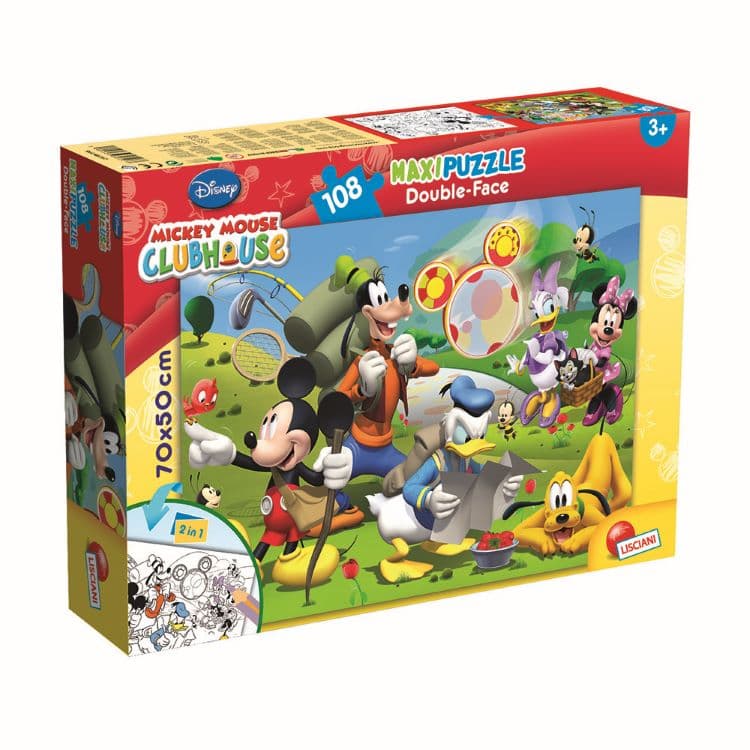 Lisciani - Puzzle Double Face Supermaxi 108 Mickey My Friends