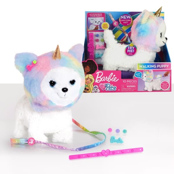 Barbie Walking Puppy With Removable Unicorn Hood