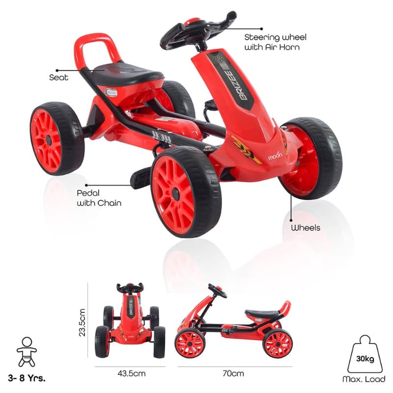 Moon Brizee Go-Kart Pedal Bike - Red thumbnail 3