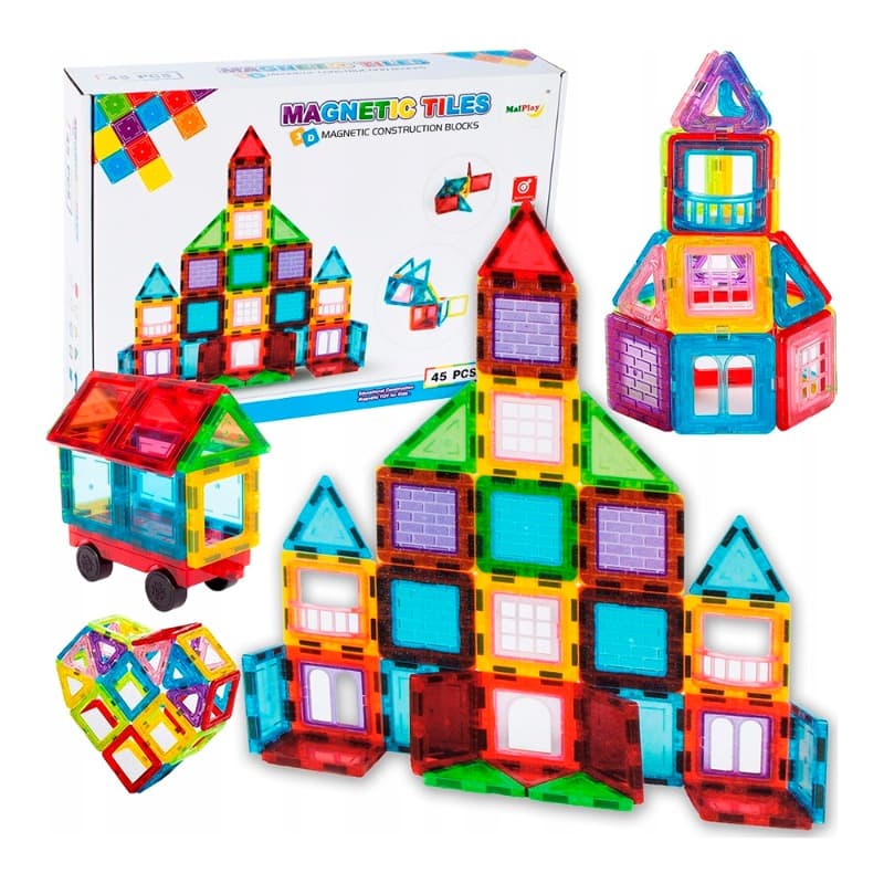 Magnetic Tiles Building Blocks Set 45 Pcs