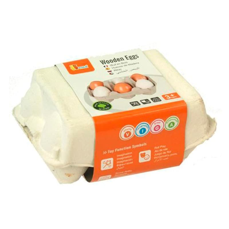 VIGA - Wooden Eggs 6 PC thumbnail 2