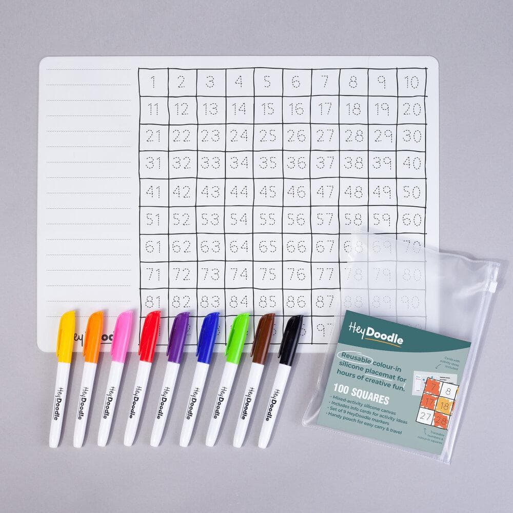 HeyDoodle 100 Squares Silicone Mat Colouring thumbnail 2