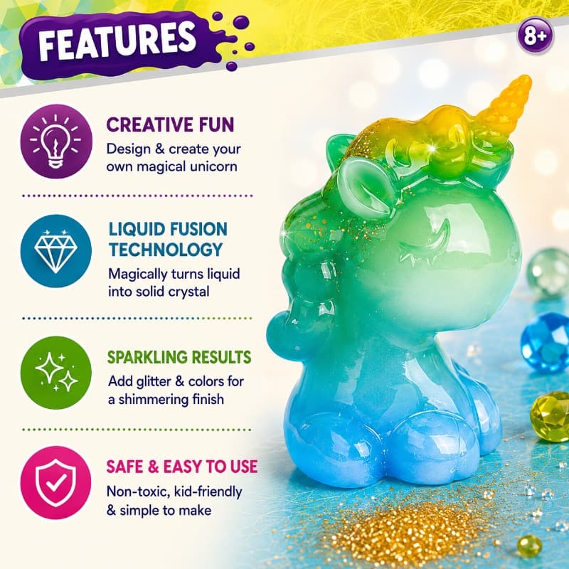 Paulinda My Crystal Unicorn Set For Kids thumbnail 4