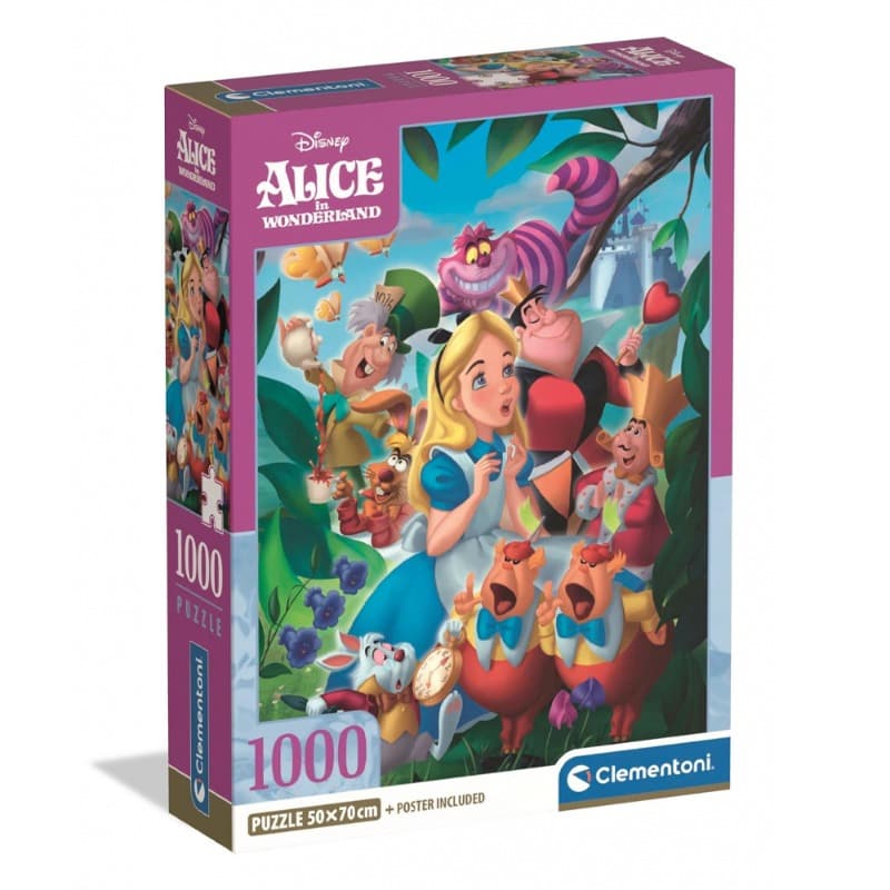 Clementoni Disney Alice in Wonderland Puzzle - 1000 Pieces - Compact Box