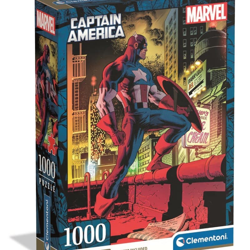 Clementoni Marvel Captain America Puzzle 1000 Pieces Compact Box