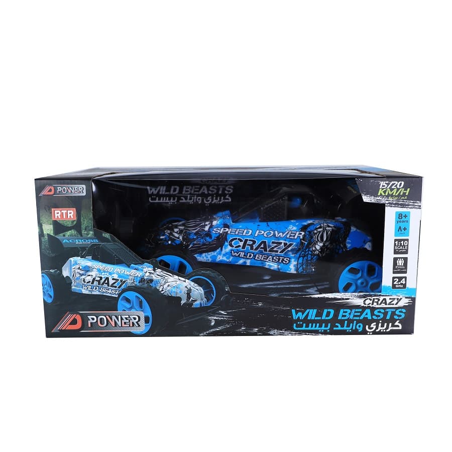 D Power RC Crazy Wild Beasts 2.4G High Speed Car - Blue thumbnail 2