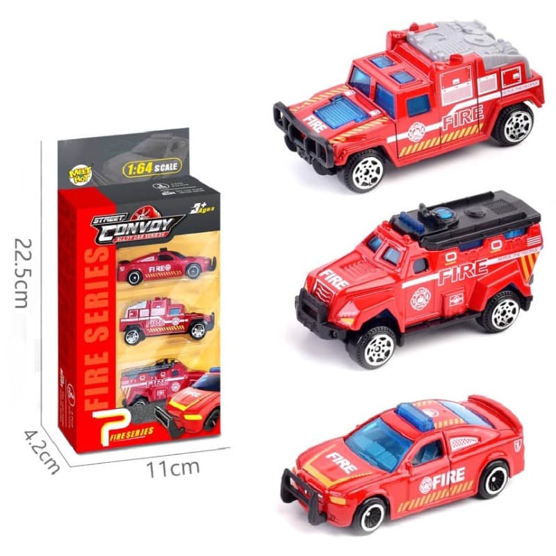 Meet Hot Street Convoy Alloy Fire Vehicles - Multishapes thumbnail 2
