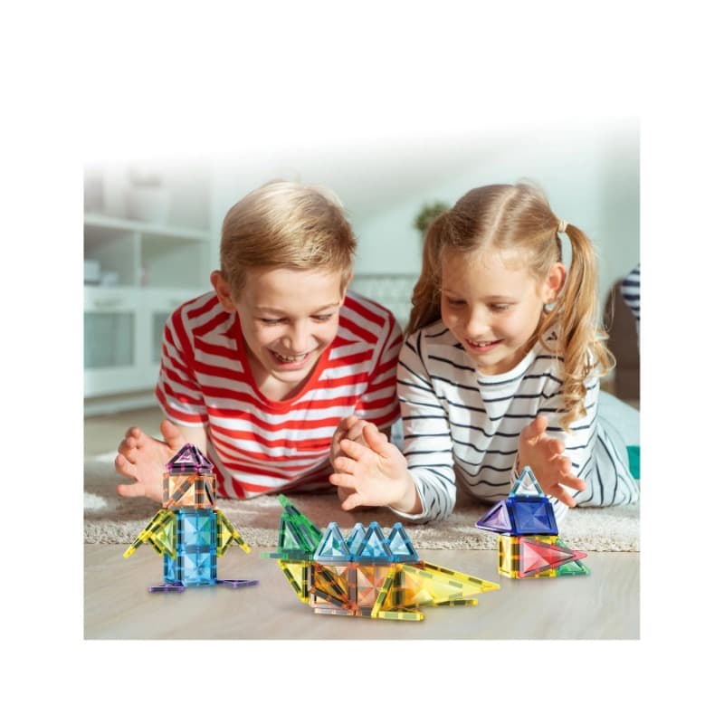 Picasso Tiles Magnetic Mini Diamond with 2 Character Car Truck 120 Pcs thumbnail 2