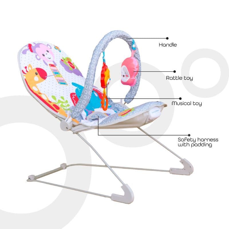 Moon Hop-Hop Baby Bouncer With Vibration - Grey thumbnail 2