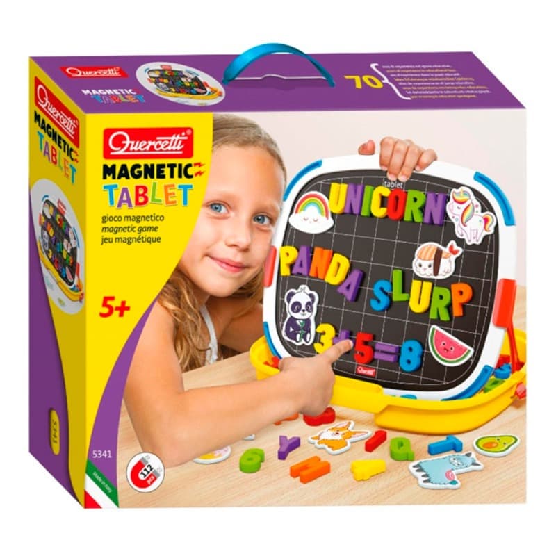Quercetti Basic Letter And Numbers Set for Magnetic Whiteboard-112 Piece