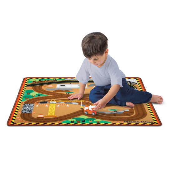 Round The Construction Zone Work Site Rug And Vehicle Set thumbnail 3