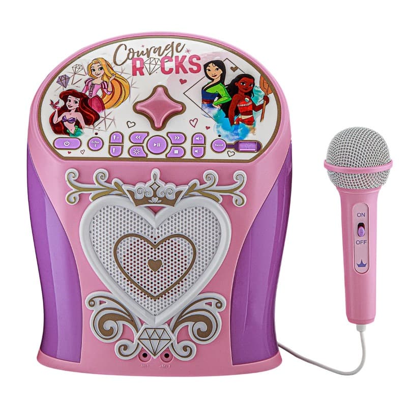Kid Designs Disney Princess Bluetooth Karaoke Machine With Microphone