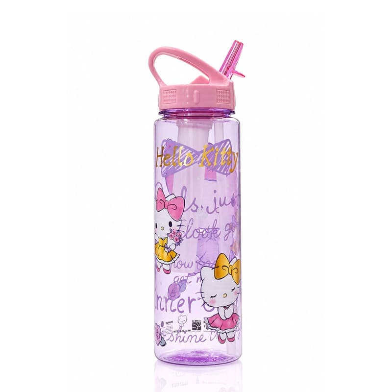 Character Plastic 550ml Water Bottle Pink