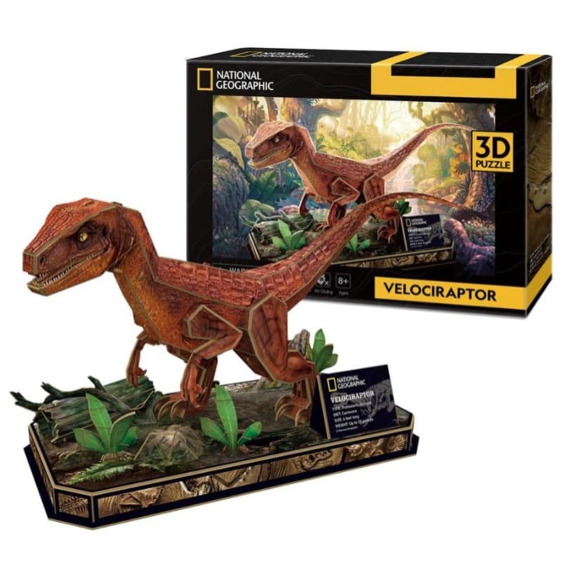 Cubic Fun National Geographic Velociraptor 3D Puzzle (63 Pieces)