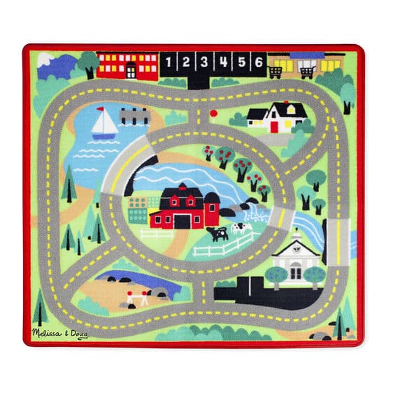 Melissa And Doug Round The Town Road Rug And Car Set