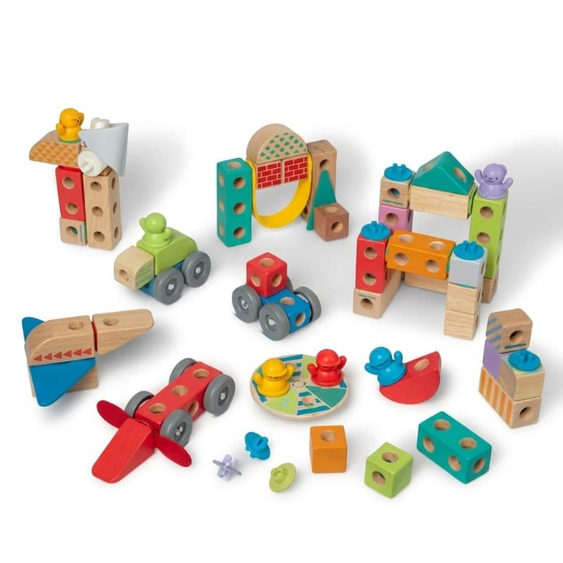 Melissa and Doug Blockables Town Connectable Wooden Building Blocks thumbnail 3