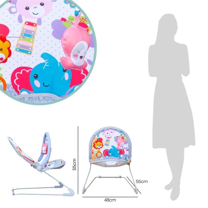 Moon Hop-Hop Baby Bouncer With Vibration - Grey thumbnail 3