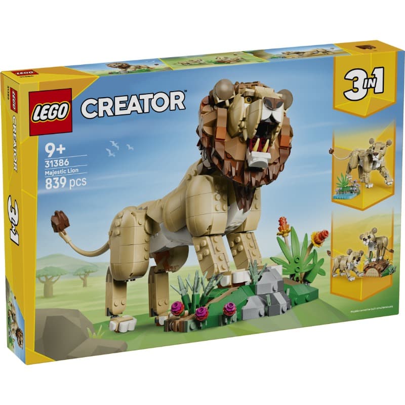 LEGO Creator 3 in 1 Wild Animals: Majestic Lion Building Set