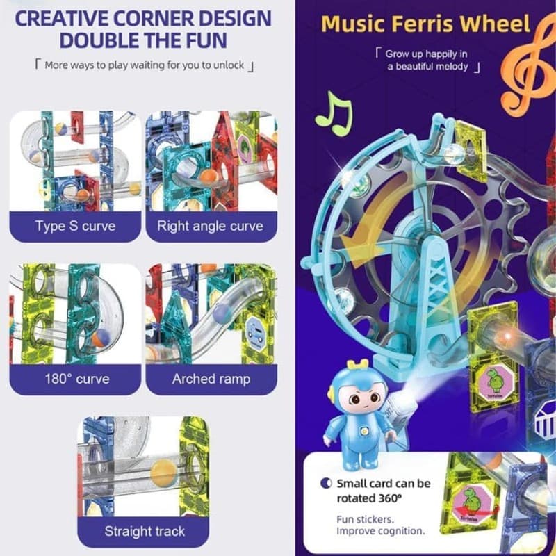 Dige Magnetic Marble Run Set - 80pcs thumbnail 4