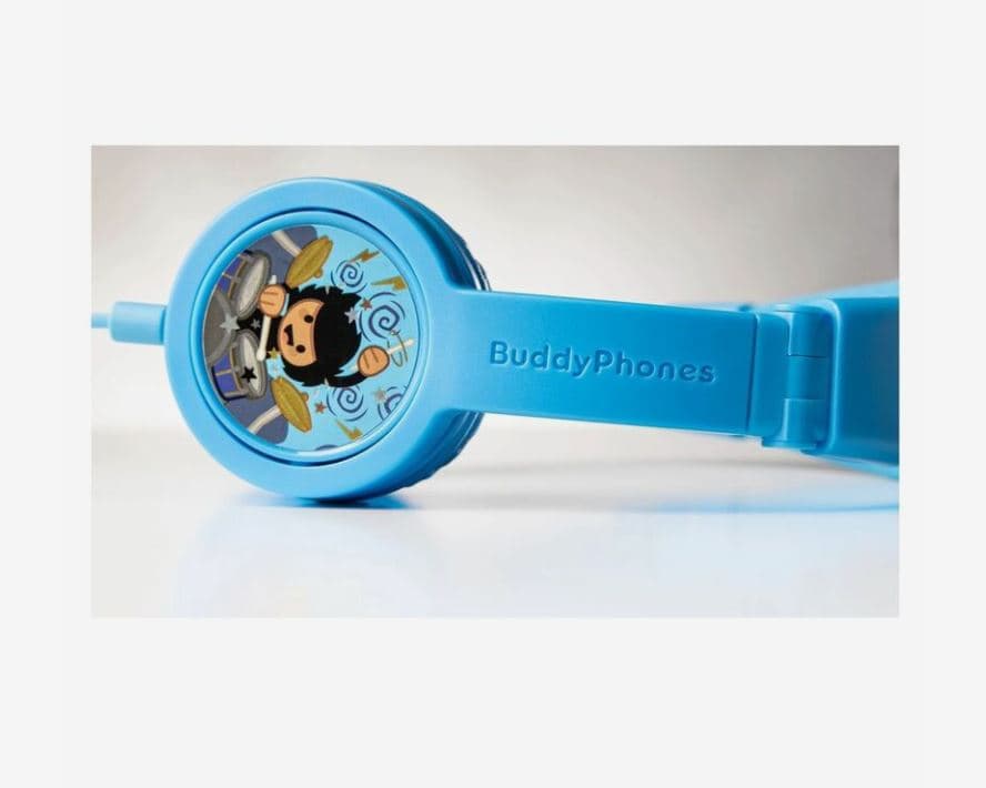 BuddyPhones Explore Plus Foldable Wired Headphone With Mic - Blue thumbnail 2