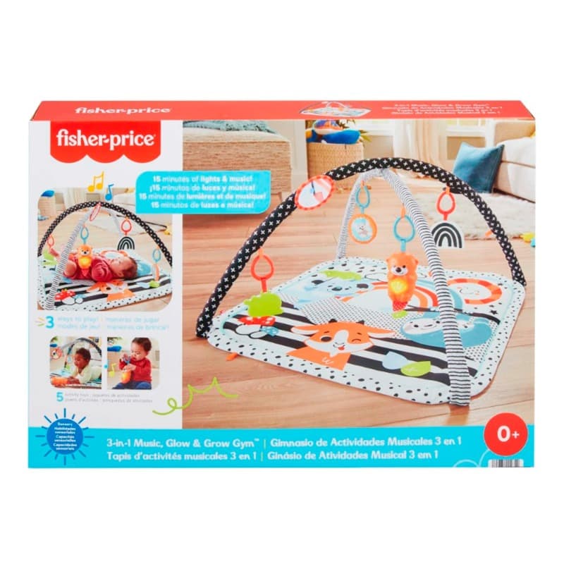 Fisher-Price 3 In 1 Music Glow And Grow Gym Playmat thumbnail 3