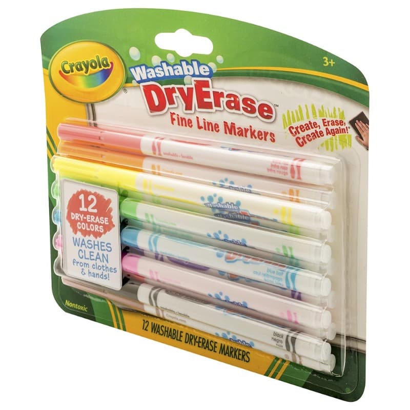 Crayola Washable Dry Erase Fine Line Markers -12 Colors thumbnail 3