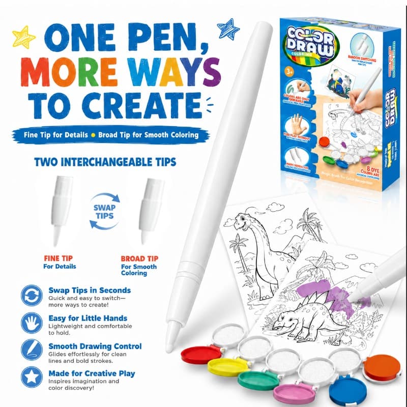 Vanilla Non Toxic Mess Free Magic Painting Kit 8 Colors