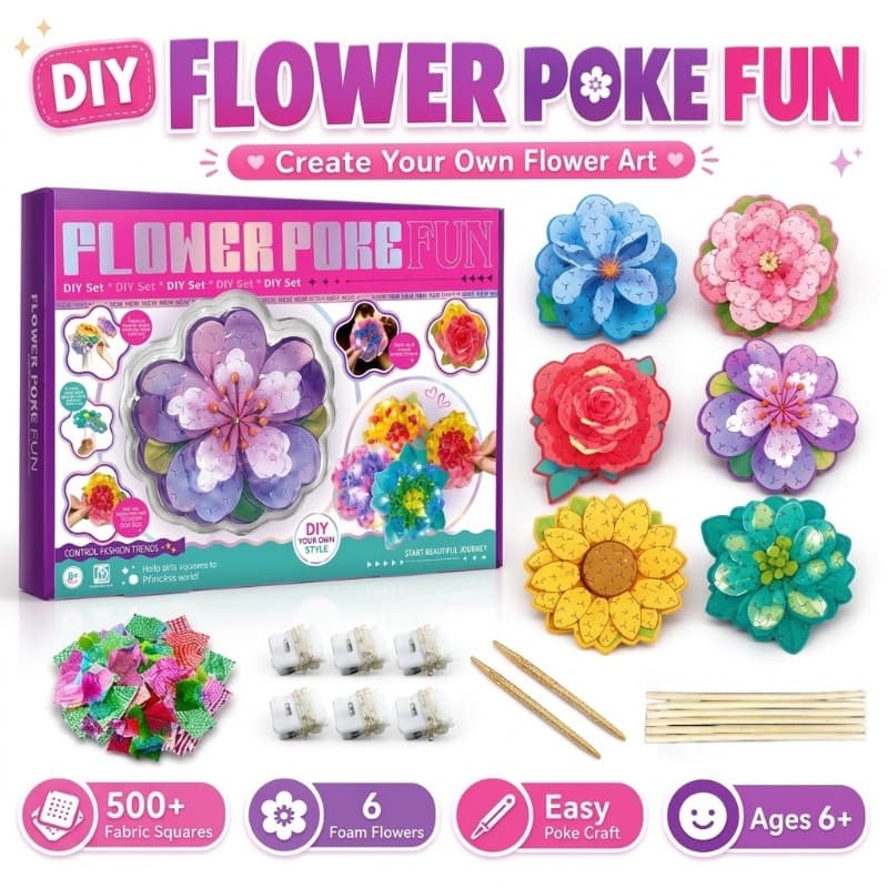 Vanilla Diy Push In Flower Bouquet Craft Kit Arts And Crafts Toy for Kids