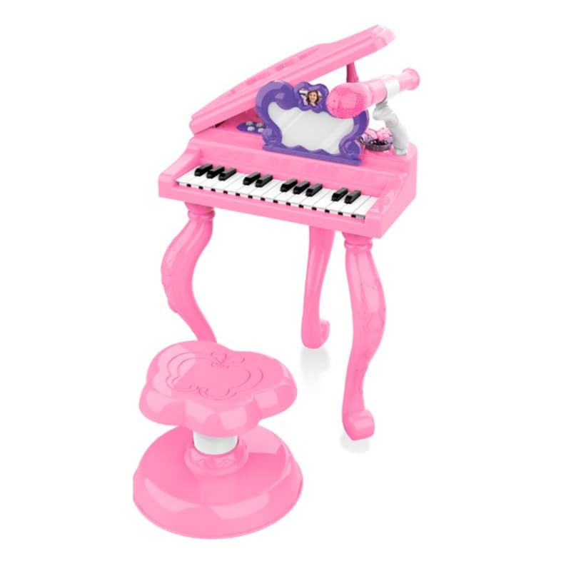 2-in-1 Piano Play Set Dressing Table and Chair with 13 Sound and Light Keys Assorted