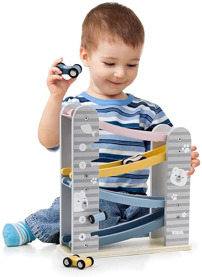 VIGA Wooden Car Slider Playset thumbnail 3