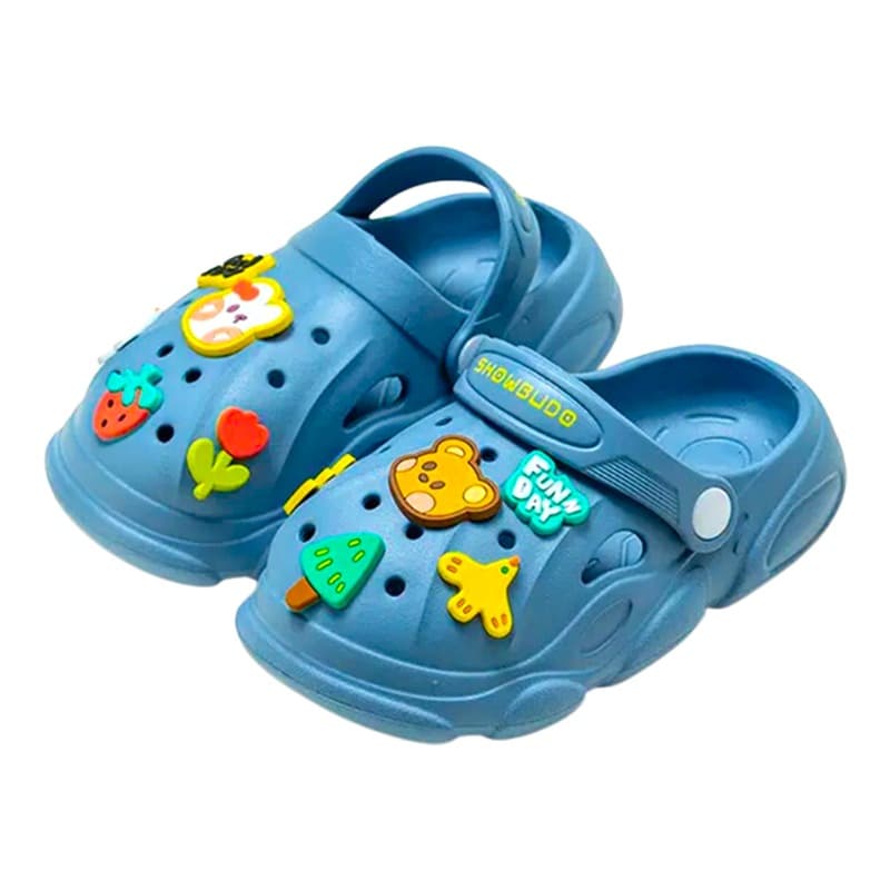 Cheerful Mario Kids Sandals Slippers Blue