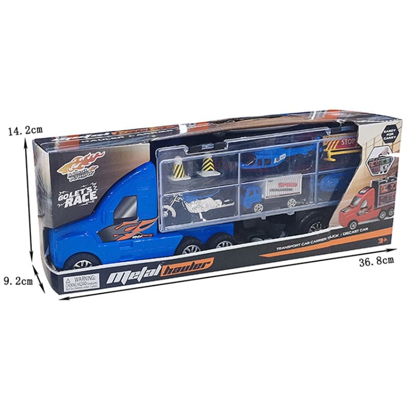 First Kid Little Ant Metal Hauler 1:35 Scale Police Transport Car Carrier Truck Set thumbnail 3