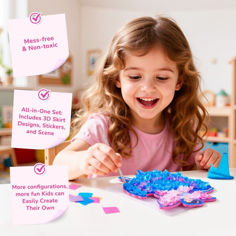 Joycat Poke In Princess Dress Up Craft Kit Diy Fabric Art Toy for Girls thumbnail 5