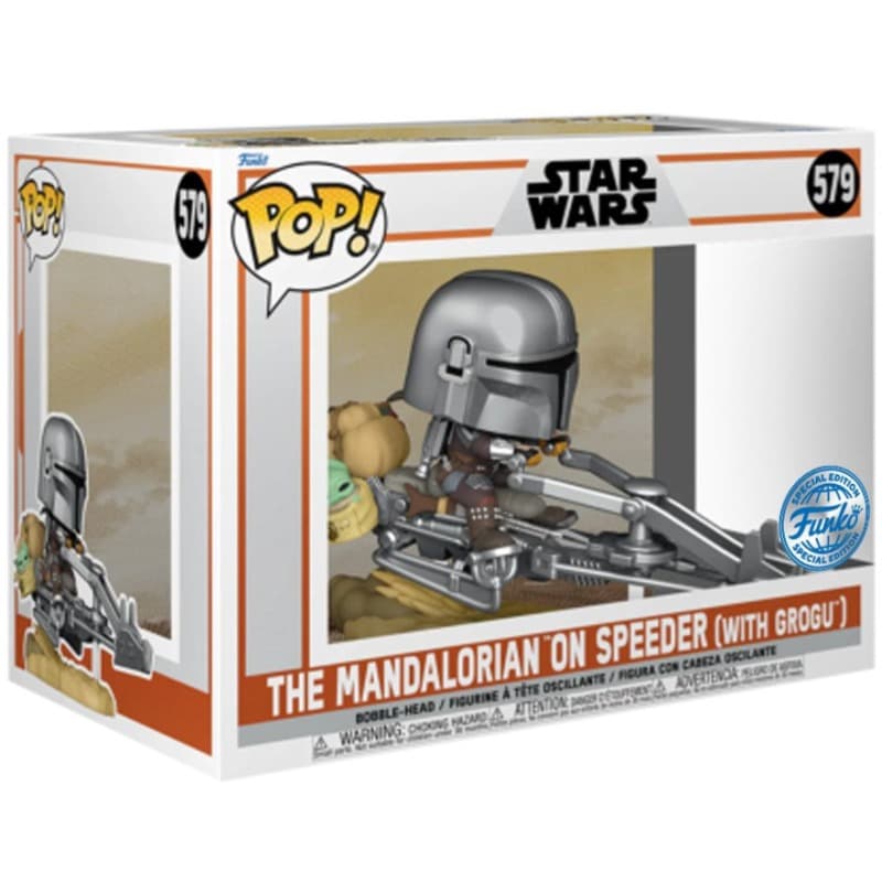 Funko Pop Deluxe Star Wars The Mandalorian on Speeder Figure