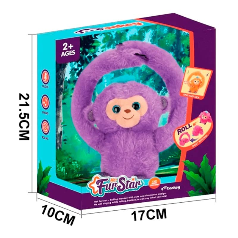 Plush Rolling Monkey Purple