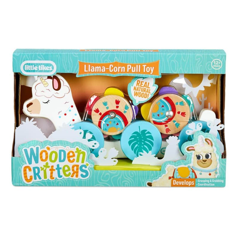 Little Tikes Wooden Critters Llama Corn Pull Toy