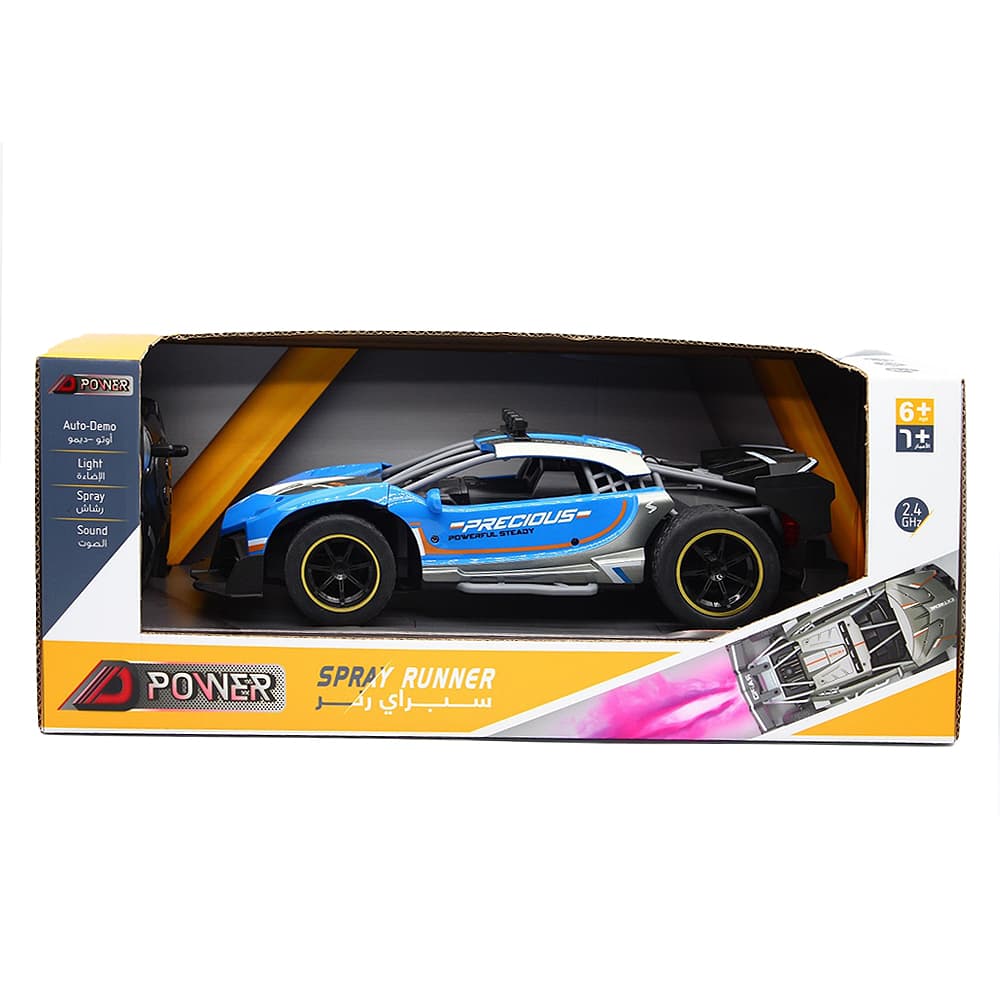 D Power RC Speed Spray Racing Car - Blue