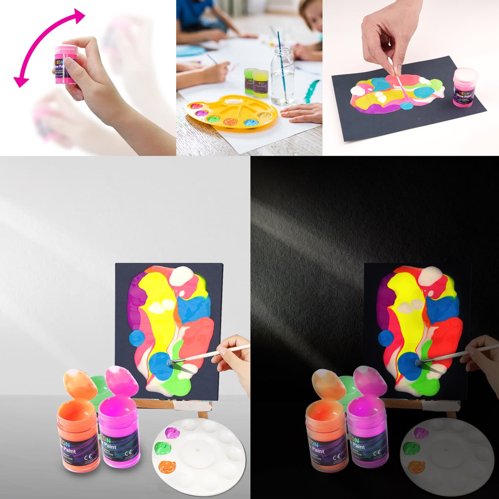 TBC Neon Glow Paint - 8 Pcs thumbnail 2