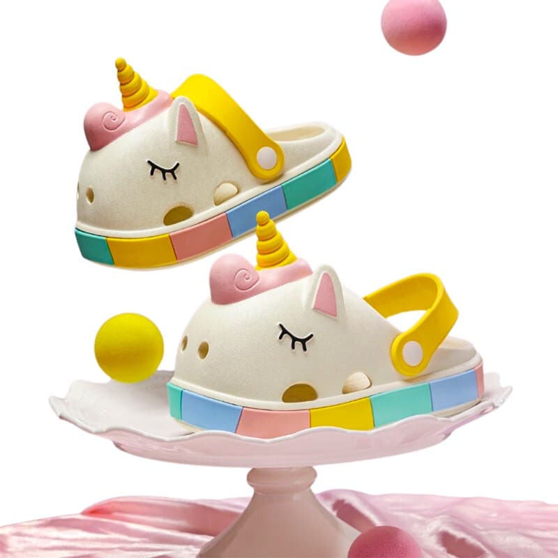 Cheerful Mario Unicorn Kids Slippers thumbnail 2