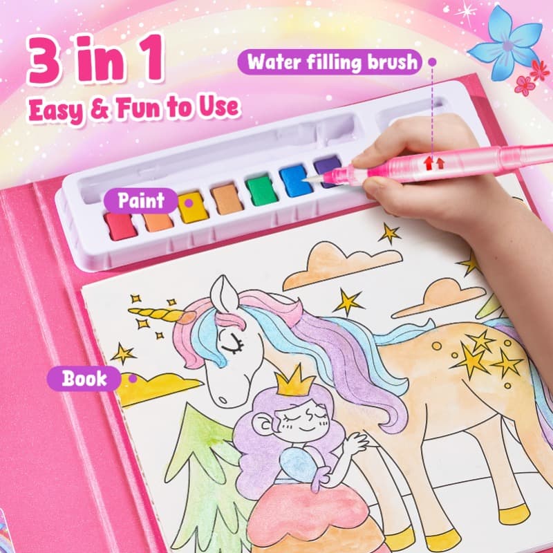 Vanilla Unicorn Watercolor Painting Set Art & Craft Toy for Kids thumbnail 4