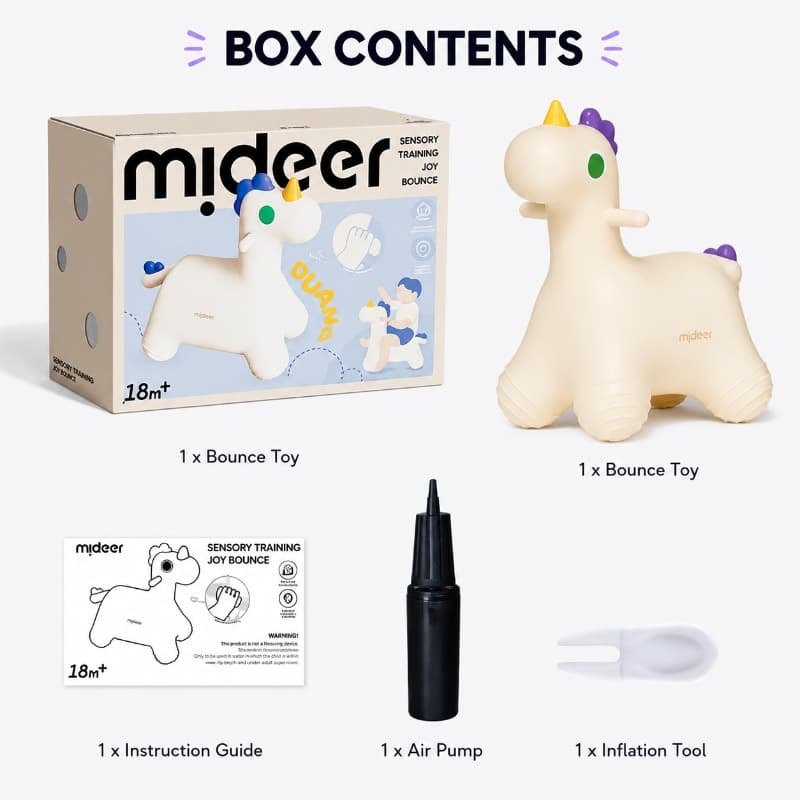 Mideer Sensory Training Bounce Jumper Unicorn Hopper Toy for Kids thumbnail 2