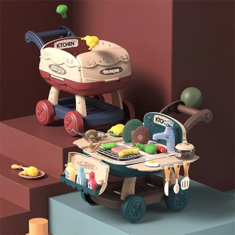 Shungun Toys Kitchen Cart Playset - Red thumbnail 2