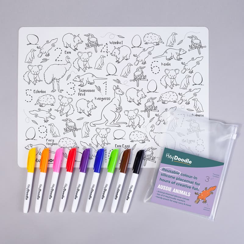 HeyDoodle Aussie Animals Silicone Mat Colouring thumbnail 2