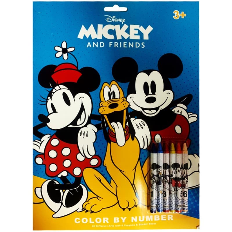 Disney Minnie Sticker Sheet 6 Crayons Vibrant Coloring Set