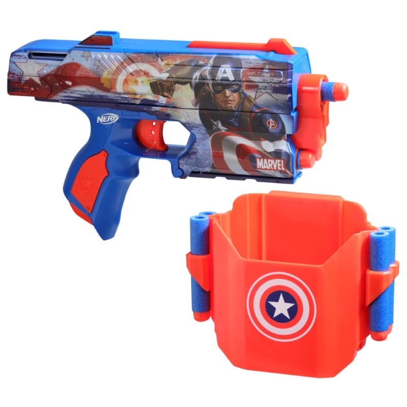 Nerf Captain America Dart Blaster with 10 Foam Darts thumbnail 4