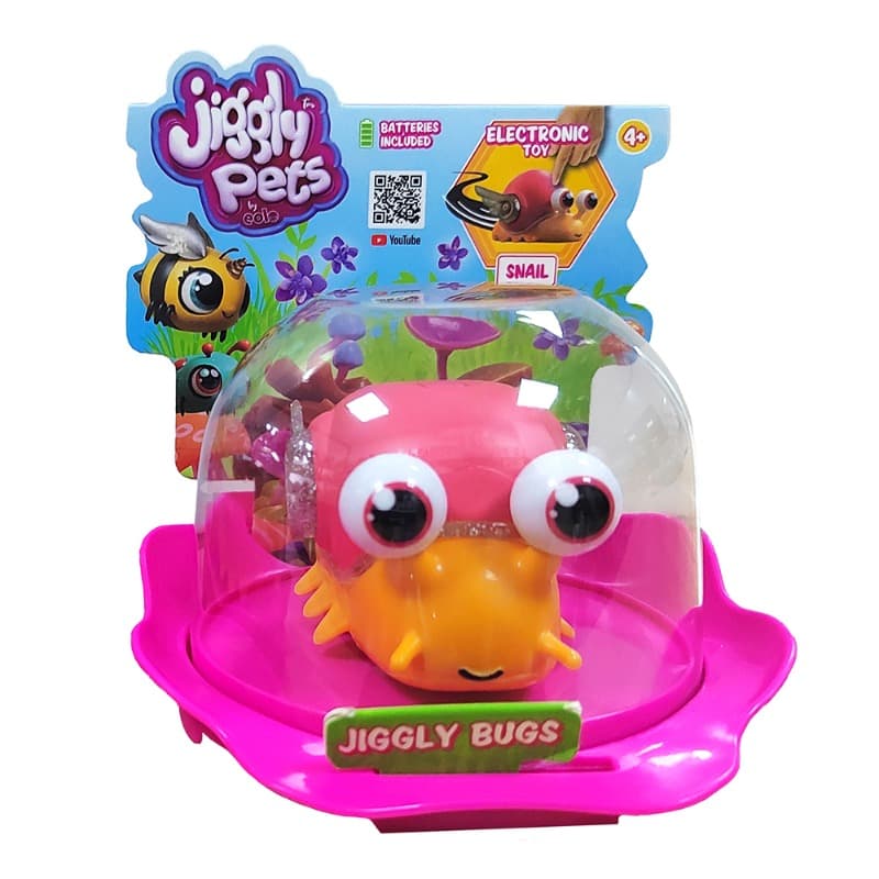 Jiggly Pets Electronic Snail Plush Orange
