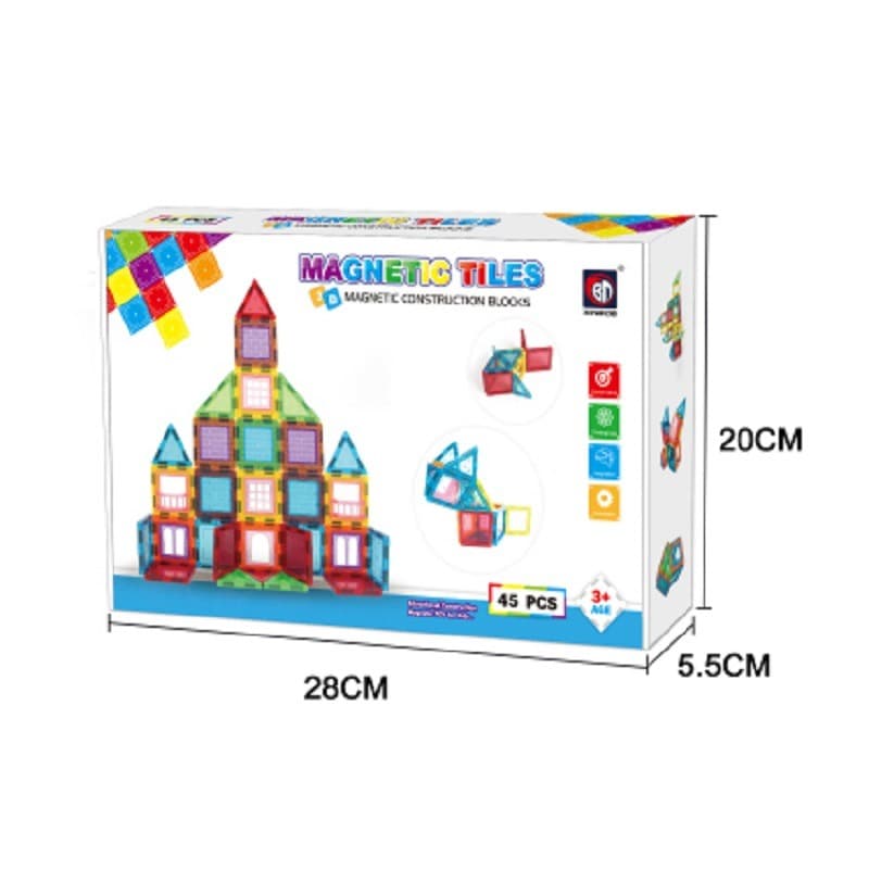 Magnetic Tiles Building Blocks Set 45 Pcs thumbnail 5