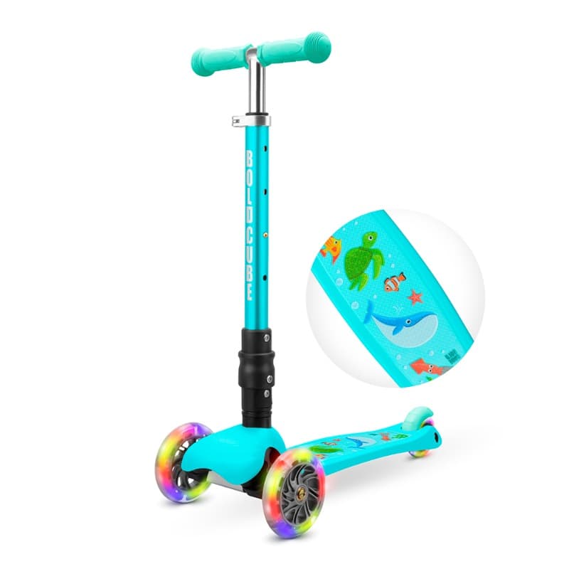 BOLDCUBE 3 Wheel Scooter Folding Teeny Ocean (Aqua) thumbnail 3
