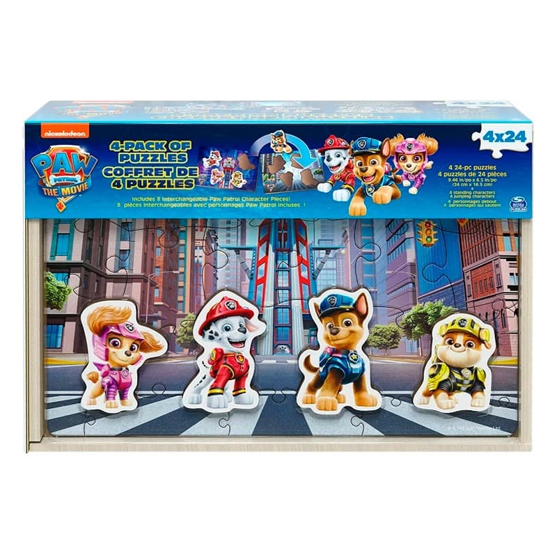 Paw Patrol Movie Wooden 4 Packs Puzzles